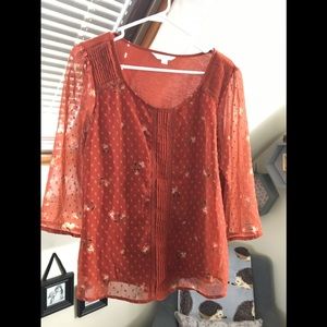 Rust colored Lauren Conrad blouse
